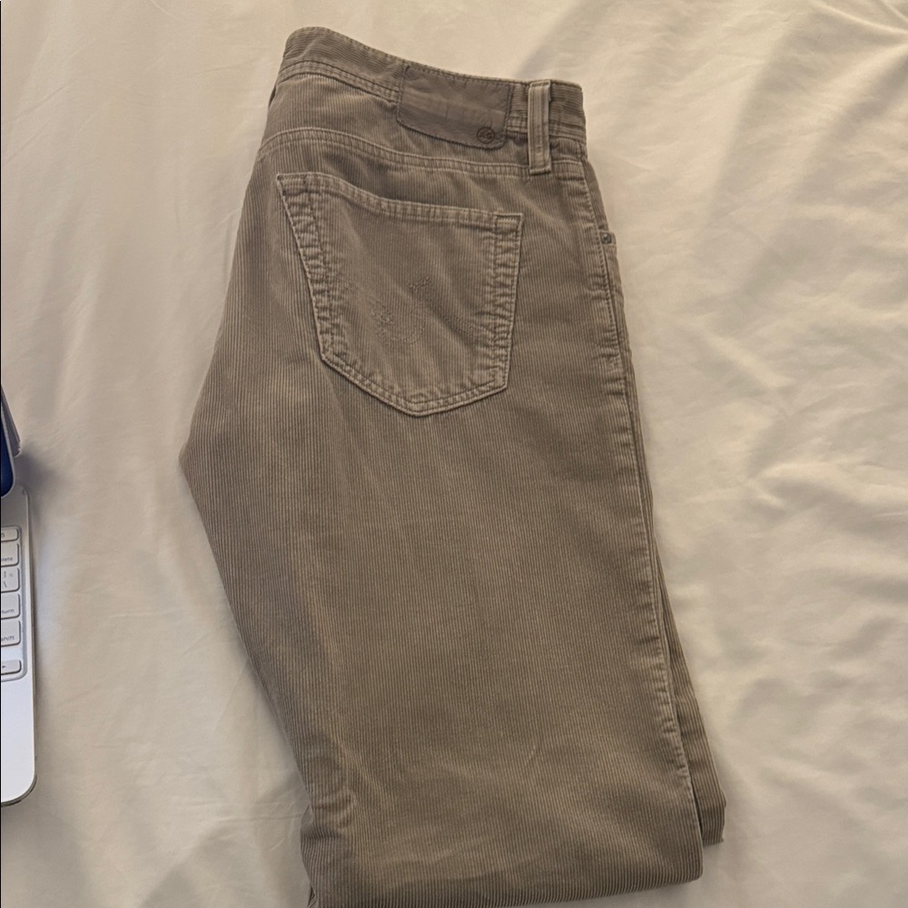 Ag Adriano Goldschmied Taupe Corduroy Pants